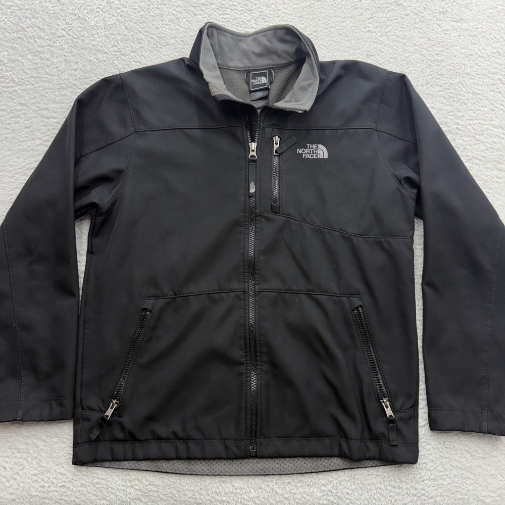 The North Face Boys Apex Bionic Softshell Jacket Black Full Zip Large 14/16